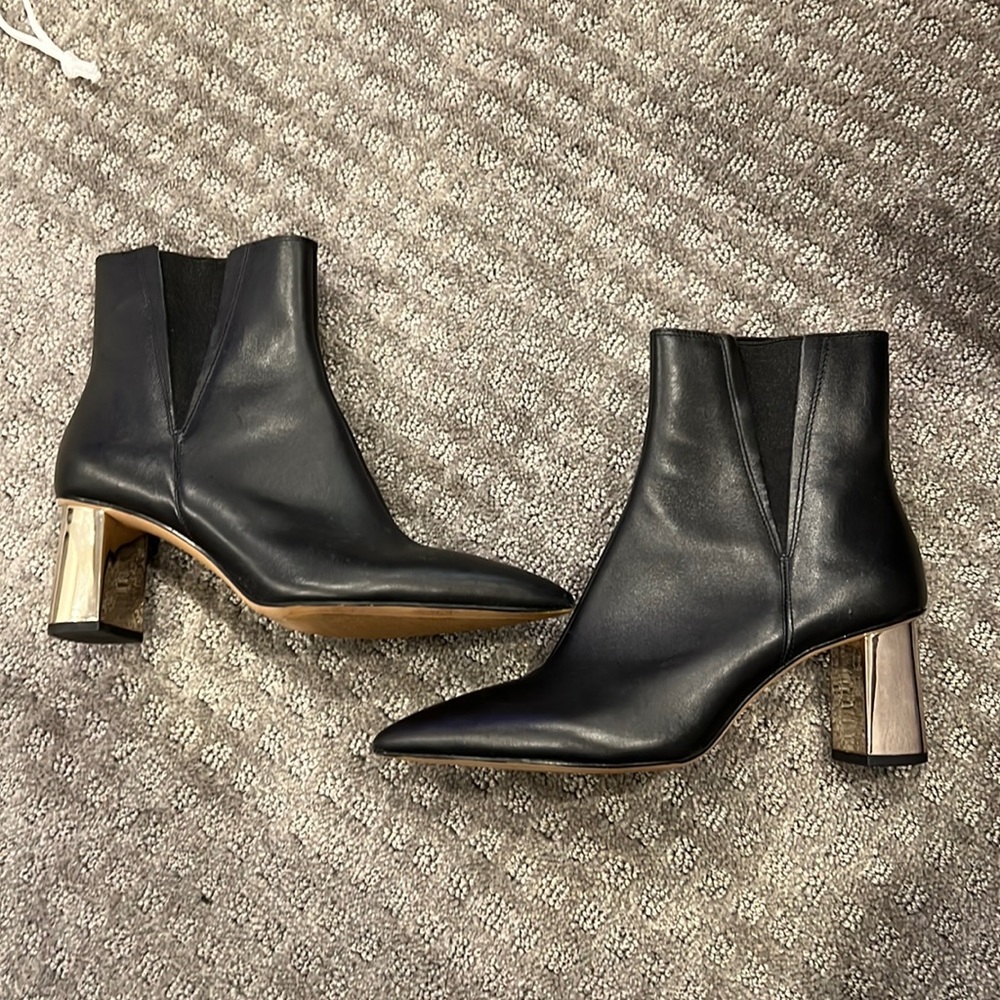Zara bootie with metallic heel